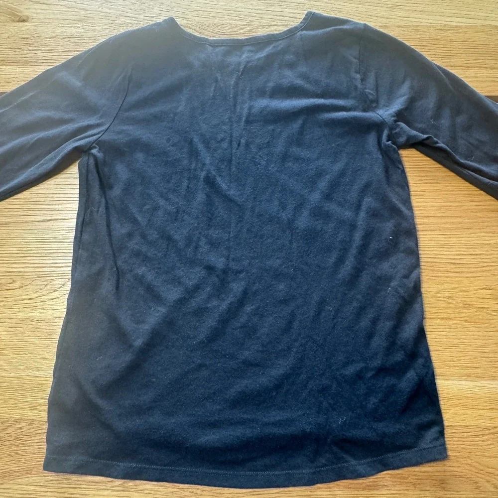 The Childrens Place Girls XL 14 Black Long Sleeve Crew Neck High Low Hem Top